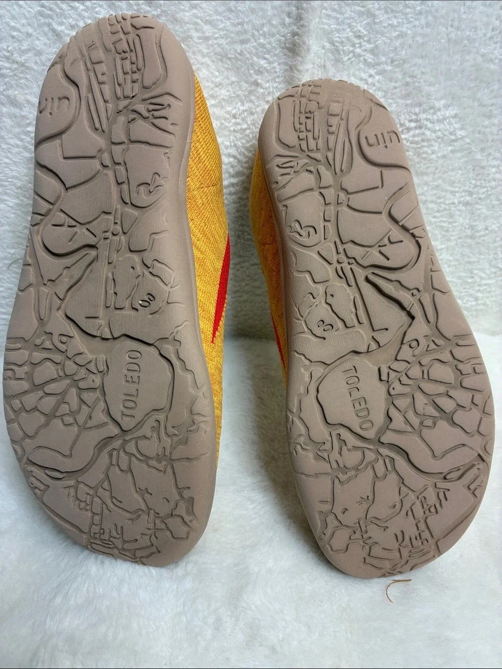 Womans Slip-On Knit Shoes in Mustard Yellow